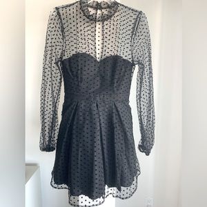 NBD mesh and tulle cocktail dress